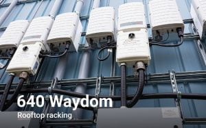 Thumbnail image for 640 Waydom, showing inverters mounted on steel exterior wall of industrial building.